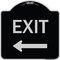 Signmission Designer Series-Exit W/ Left Arrow, Black & Silver Heavy-Gauge Aluminum, 18" H, 18" L, BS-1818-9843 A-DES-BS-1818-9843 - alternate 1